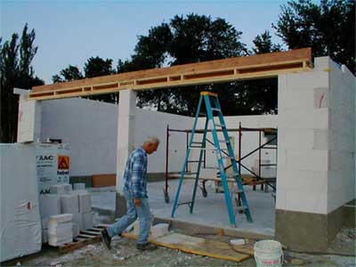 Box beam above garage doors