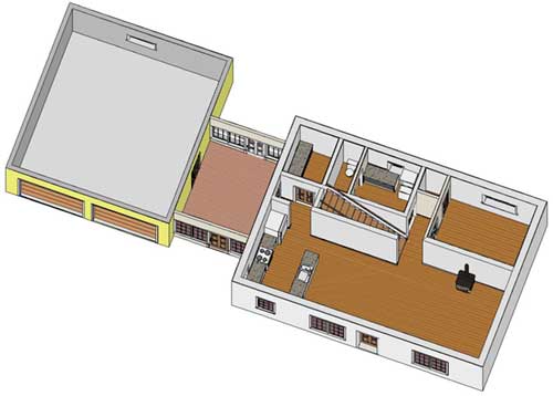 3D layout of first floor