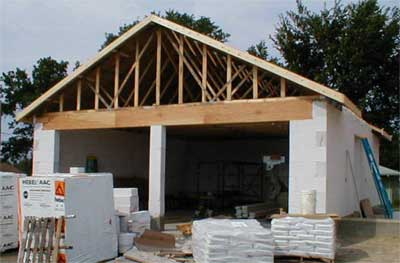 Nearly complete garage front